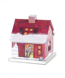 Frankenmuth Clock Company View All 146/202040 - Metal Smoker House With Painted Holiday Scene