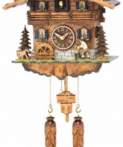 Frankenmuth Clock Company View All KU494QM - Quartz Musical Chalet W/ Woodchopper & Waterwheel