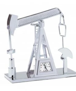 Frankenmuth Clock Company™ Silver Pump Jack Miniature Clock