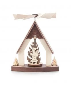 Frankenmuth Clock Company Mini-Pyramid - Santa & Trees