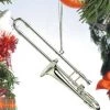 Frankenmuth Clock Company Silver Trombone Ornament 4.5"