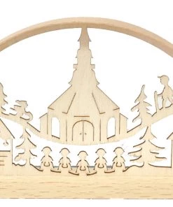 Frankenmuth Clock Company Mini Seiffen Village Scene Candle Arch