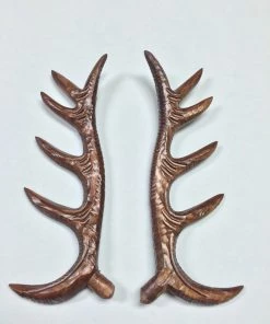 Bavarian Clock Haus Wooden Antlers 9.25"